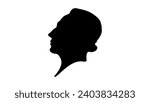 Gilbert du Motier marquis de Lafayette, black isolated silhouette