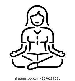A gild doing meditation, linear style icon 