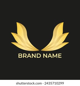 Gild wings icon logo design vector