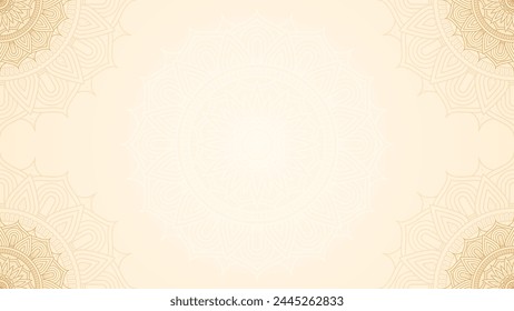 Gilded Circles Of Detailed Geometric Line Mandala Art Blank Horizontal Vector Background Design