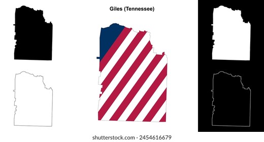 Giles County (Tennessee) outline map set