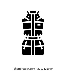 gilet outerwear female glyph icon vector. gilet outerwear female sign. isolated symbol illustration