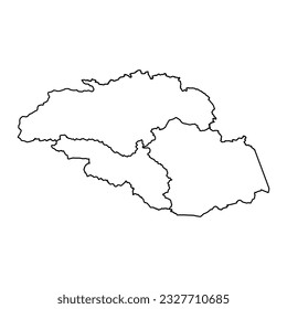 Gilgit Baltistan region map, administrative territory of Pakistan. Vector illustration.