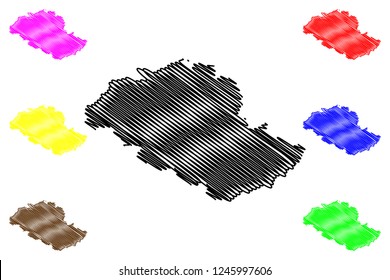 Gilgit-Baltistan (Province of Pakistan, Islamic Republic of Pakistan, Administrative units and Districts of Pakistan) map vector illustration, scribble sketch Northern Areas map