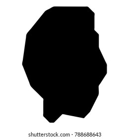 Gili Trawangan map. Island silhouette icon. Isolated Gili Trawangan black map outline. Vector illustration.