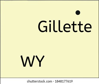 Gillette city location on Wyoming map