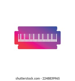 gillette with piano colorful gradient sharp music logo design	