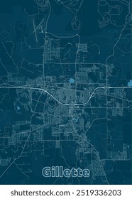 Gillette, Wyoming, United States artistic map poster