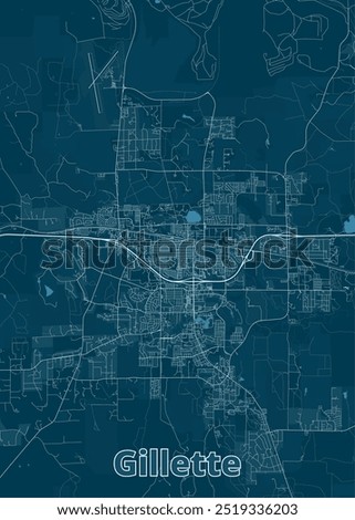 Gillette, Wyoming, United States artistic map poster