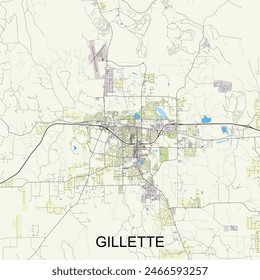 Gillette, Wyoming, United States map poster art