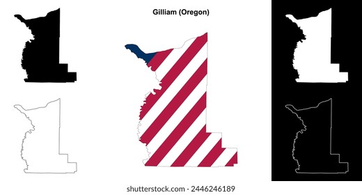 Gilliam County (Oregon) outline map set