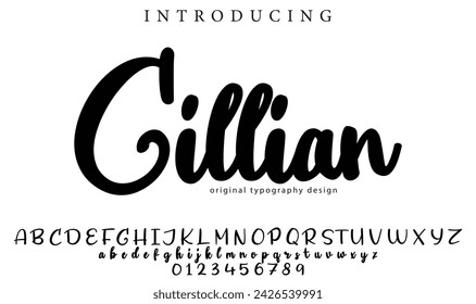 Gillian. Handgezeichnete kalligraphische Vektorschriftart für handgezeichnete Nachrichten. Moderne sanfte Kalligraphie