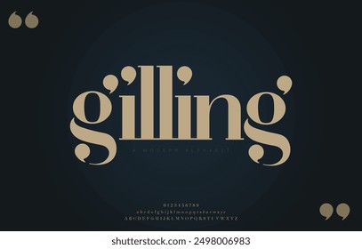 Gilling elegante Alphabet Buchstaben Schriftart klassisch moderne Serifenschrift minimale Mode Designs Typografie Dekoration Schriftarten für Logo Marken