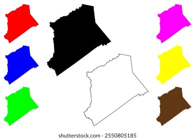 Gilmer County, Estado da Virgínia Ocidental (EUA, Estados Unidos da América, EUA, EUA) mapa ilustração vetorial, esboço de rabisco Gilmer map