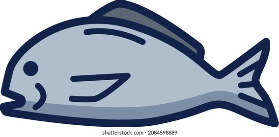 Gilt head fish illustration icon design flat animals