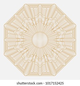 Gilyoshirovanny element. Vintage frame. Wall-paper for the press. A vector illustration for documents.