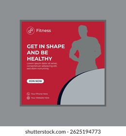 Gim and Fitness Square Social Media Template
