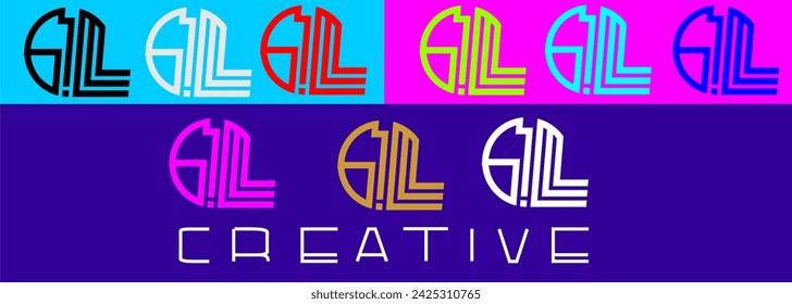 Gim logo circle identity monogram abstract colorful modern creative elegant icon vector template
