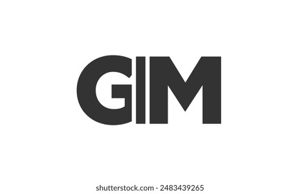 GIM logo design template with strong and modern bold text. Initial based vector logotype featuring simple and minimal typography. Trendy company identity ideal for businesses brand presence.