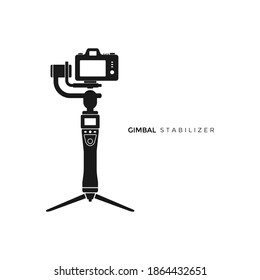 gimbal stabilizer for camera and smartphone, flat icon design, illustration, isolated on white background - Vector