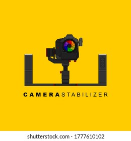 Gimbal stabilizer with DSLR camera vector illustration. good template for studio or photography design