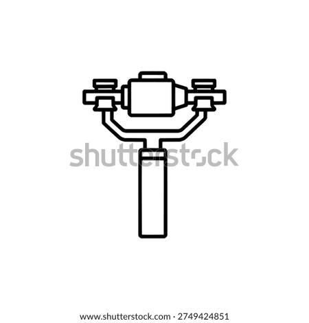 Gimbal stabilizer icon logo design. Handheld camera stabilizer sign and symbol. Professional video equipment vector.