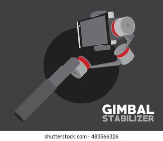 gimbal stabilizer for smartphone camera vector illustration