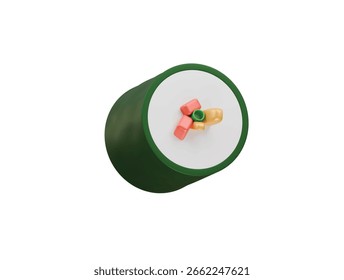 Icono de Gimbap 3d ilustración render