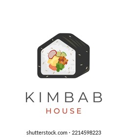 Gimbap kimbap house illustration logo or shop selling korean food