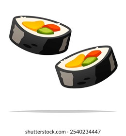 Gimbap koreanischer Rollvektor einzelne Illustration