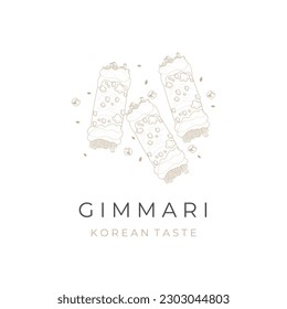 Gimmari Korean Snack Simple Art line Art Logo Illustration