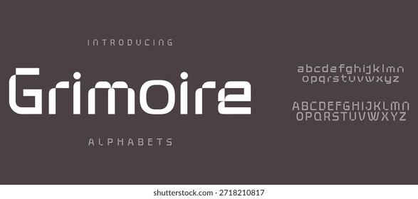 Gimoire Modern geometric lowercase typeface design font vector