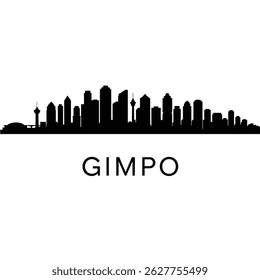 Gimpo skyline Black city silhouette.