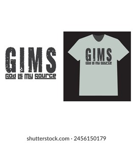 Gims Typography T-shirt Design, Vector