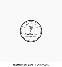 Gin Bottle logo design template full vector 
