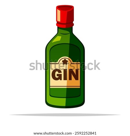 Gin bottle vector isolated illustration