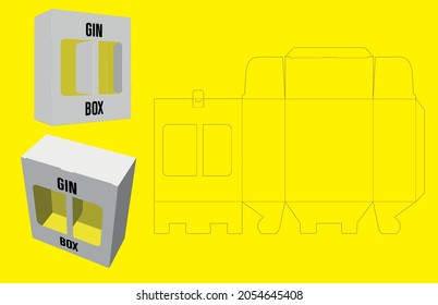 GIN BOX VECTOR CUT YELLOW WHITE ILLUSTRATOR 