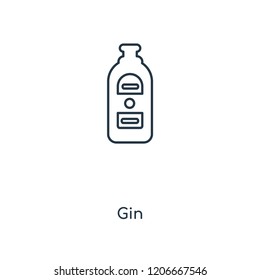 Gin concept line icon. Linear Gin concept outline symbol design. This simple element illustration can be used for web and mobile UI/UX.