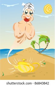 gin in the desert. vector