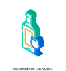 gin drink bottle isometric icon vector. gin drink bottle sign. isolated symbol illustration
