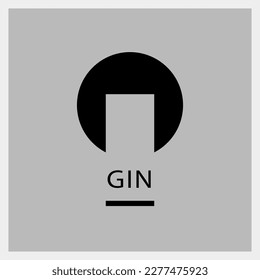 Gin. Drink Logo. Glass Icon Template. Vector Illustration