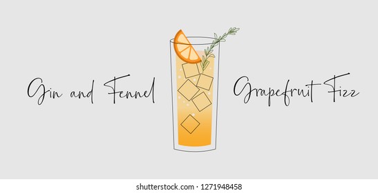 Gin and Fennel Grapefruit Fizz Cocktail