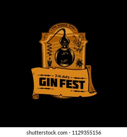 Gin Festival Logo Vintage