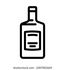 gin glass bottle line icon vector. gin glass bottle sign. isolated contour symbol black illustration