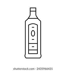 gin glass bottle line icon vector. gin glass bottle sign. isolated contour symbol black illustration