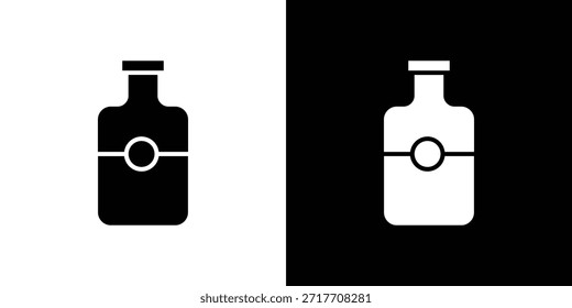 Pictograma plano preto com ícone de gim. Para design gráfico e web.