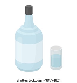 Gin icon in cartoon style isolated on white background. Alcohol symbol stock vector illustration.