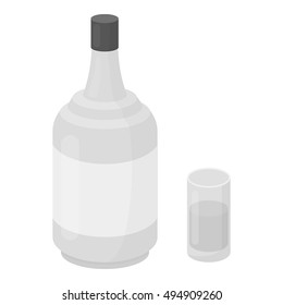 Gin icon in monochrome style isolated on white background. Alcohol symbol stock vector illustration.