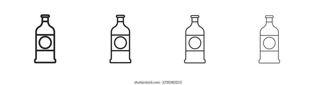 Conjunto de ícones Gin, Ilustração, Preto
