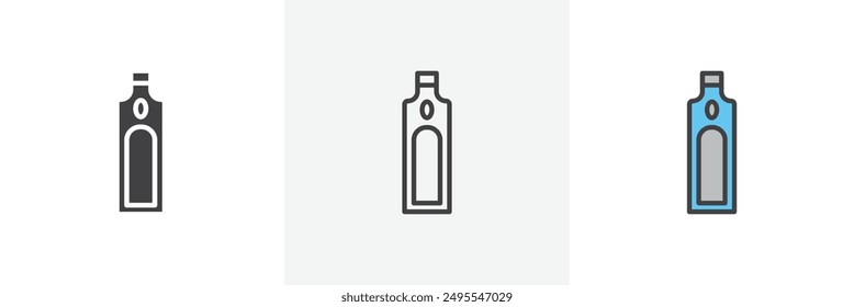 Gin icon symbol collection on white background.